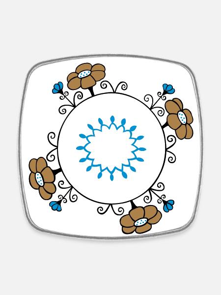 Ornament, Fantasie - Viereckiger Kühlschrankmagnet - Weiß