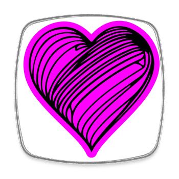 herz symbol love - Viereckiger Kühlschrankmagnet - Weiß - Vorne