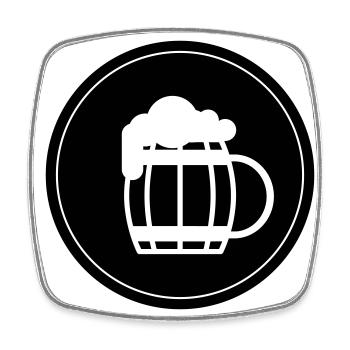 Bierglas Bier Symbol - Viereckiger Kühlschrankmagnet - Weiß - Vorne
