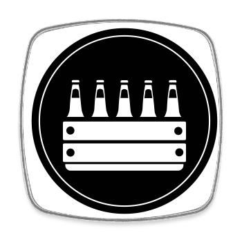 Bière en caisse de bière - Magnet carré - blanc - Devant