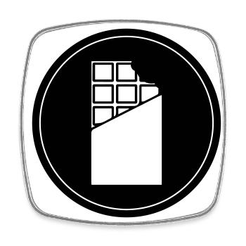 Chocolate Icon Icon - Square fridge magnet - white - Front