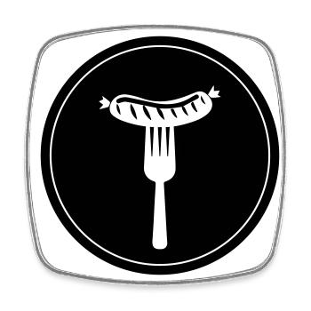 Bratwurst meat icon - Square fridge magnet - white - Front