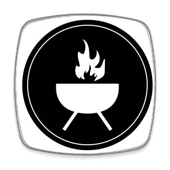 Grill Icon Symbol - Viereckiger Kühlschrankmagnet - Weiß - Vorne