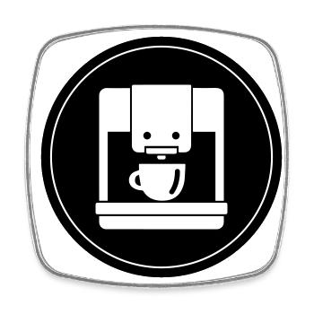 Icône de la machine à café - Magnet carré - blanc - Devant