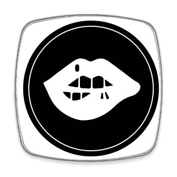 Lippen symbol - Viereckiger Kühlschrankmagnet - Weiß - Vorne