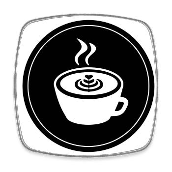 Kaffee Logo - Viereckiger Kühlschrankmagnet - Weiß - Vorne