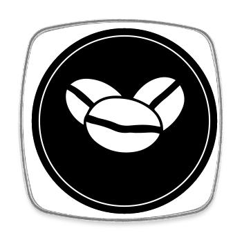 Coffee bean icon - Square fridge magnet - white - Front