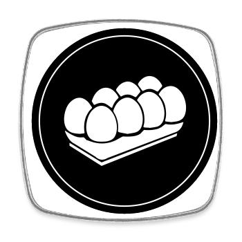 Eier symbol - Viereckiger Kühlschrankmagnet - Weiß - Vorne