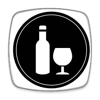 Vin Rouge - Magnet carré - blanc - Devant