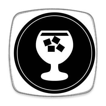 Whisky Icon - Viereckiger Kühlschrankmagnet - Weiß - Vorne