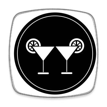 Icône du cocktail - Magnet carré - blanc - Devant