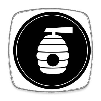 Imker Icon honig - Viereckiger Kühlschrankmagnet - Weiß - Vorne