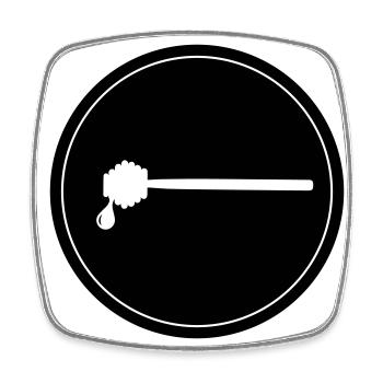Symbole de ciseau bâton apiculteur - Magnet carré - blanc - Devant