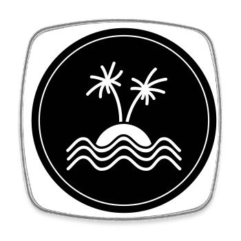 Symbole de Palm Island - Magnet carré - blanc - Devant