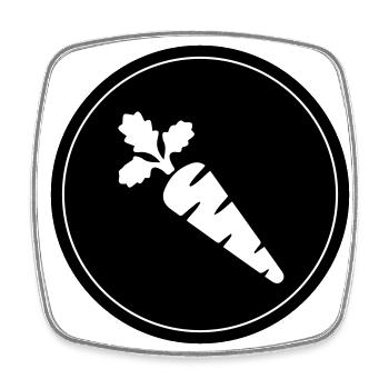 Symbole de la carotte - Magnet carré - blanc - Devant