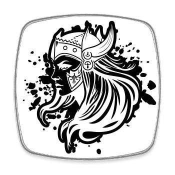 Wikinger Frau Kriegerin Viking - Viereckiger Kühlschrankmagnet - Weiß - Vorne