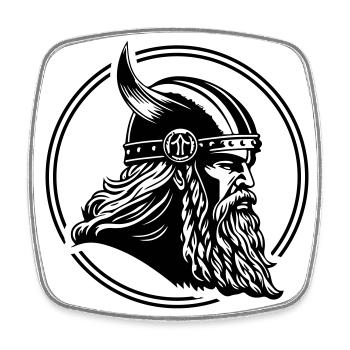 Wikinger Odin Viking Helm Symbol - Viereckiger Kühlschrankmagnet - Weiß - Vorne