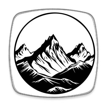 Berge Symbol Mountains - Square fridge magnet - white - Front
