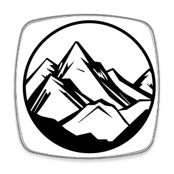 Berge Symbol Mountains - Square fridge magnet - white - Front