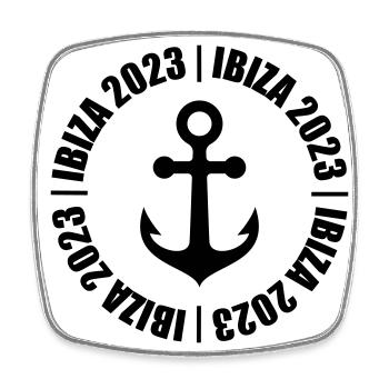 Ibiza 2023 - Viereckiger Kühlschrankmagnet - Weiß - Vorne