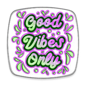 Good Vibes Only 2 - Viereckiger Kühlschrankmagnet - Weiß - Vorne