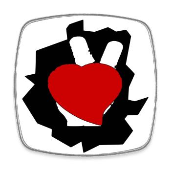 liebe grüße an - Viereckiger Kühlschrankmagnet - Weiß - Vorne