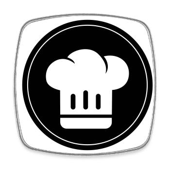 Chef's hat Chef - Square fridge magnet - white - Front
