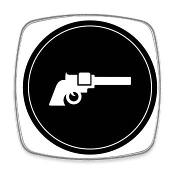 waffe symbol pistole - Viereckiger Kühlschrankmagnet - Weiß - Vorne