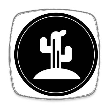 Cactus plant - Square fridge magnet - white - Front