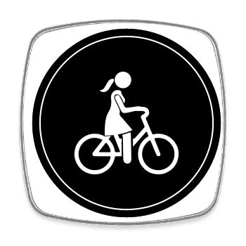 Cycling Bike Icon - Square fridge magnet - white - Front