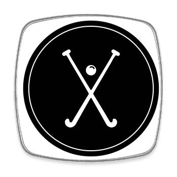Feldhockey symbol - Viereckiger Kühlschrankmagnet - Weiß - Vorne