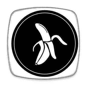 Icône Banane - Magnet carré - blanc - Devant
