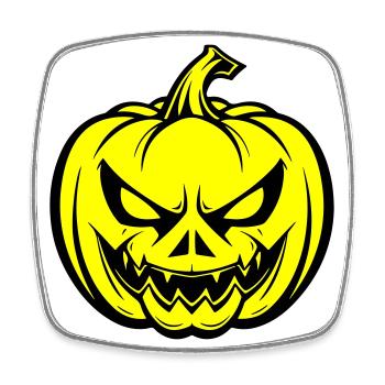 Halloween Pumpkin Face Creepy - Square fridge magnet - white - Front