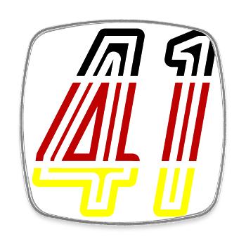 41 Symbole numérique Allemagne - Magnet carré - blanc - Devant