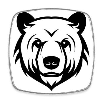 Eisbär Kopf Polar bär - Viereckiger Kühlschrankmagnet - Weiß - Vorne