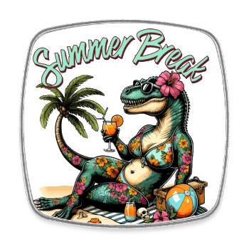 Summer Break 5 - Square fridge magnet - white - Front