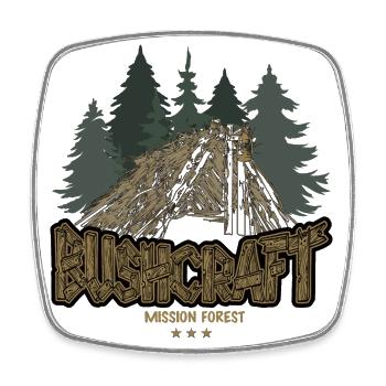Bushcraft Abenteuer Survival Outdoor Shelter - Viereckiger Kühlschrankmagnet - Weiß - Vorne