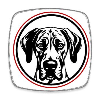 Great Dane Dog Head - Square fridge magnet - white - Front