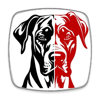 Great Dane Dog Head - Square fridge magnet - white - Front
