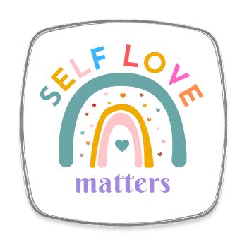 Selflove Matters! Regenbogen, personalisierbar - Viereckiger Kühlschrankmagnet - Weiß - Vorne