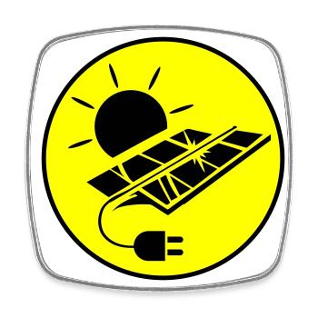 Photovoltaic System Symbol Solar Energy - Square fridge magnet - white - Front