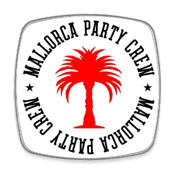 Mallorca Party Crew - Viereckiger Kühlschrankmagnet - Weiß - Vorne