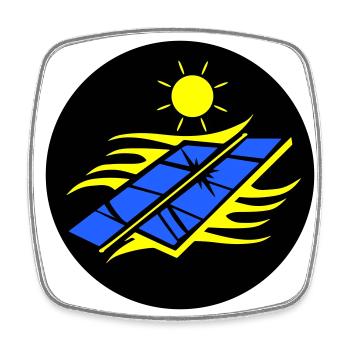 Photovoltaik Solar Energie - Viereckiger Kühlschrankmagnet - Weiß - Vorne