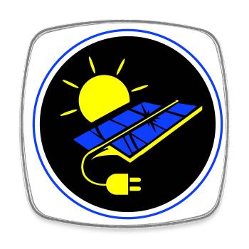 Photovoltaic system symbol solar energy - Square fridge magnet - white - Front