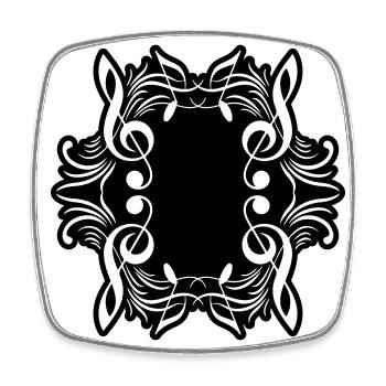 Music notes symbol music - Square fridge magnet - white - Front