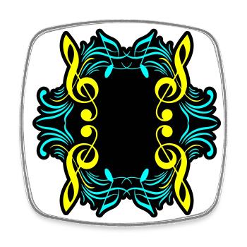 Musiknoten Symbol Notenschlüssel - Viereckiger Kühlschrankmagnet - Weiß - Vorne