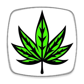 Hanfblatt Hanf Symbol Weed Cannabis - Viereckiger Kühlschrankmagnet - Weiß - Vorne
