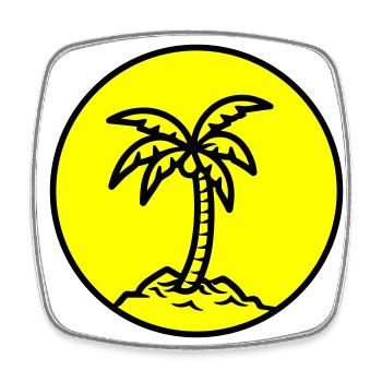 Symbole de Palm Island Été - Magnet carré - blanc - Devant