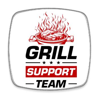 Grill Support Team Grillen Spruch - Viereckiger Kühlschrankmagnet - Weiß - Vorne