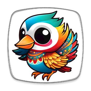 Cute Bird Party - Square fridge magnet - white - Front